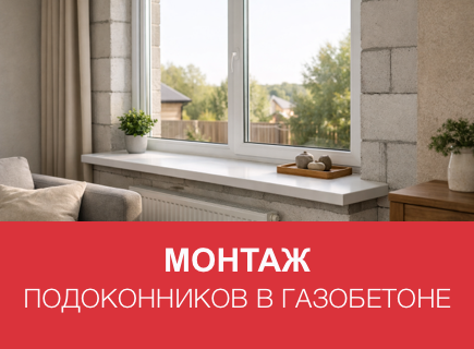 Выбор и монтаж подоконников в газобетонных домах в Пскове